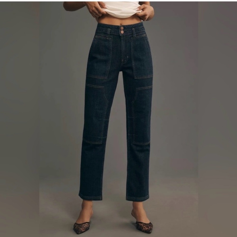 The Pilcro Wanderer Mid-Rise Relaxed Jeans size 28 darkwash